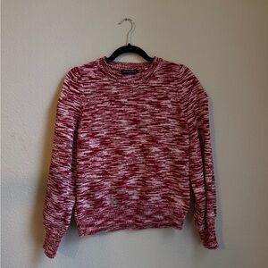 MINKPINK Red & White Marled Knit Crewneck Sweater
